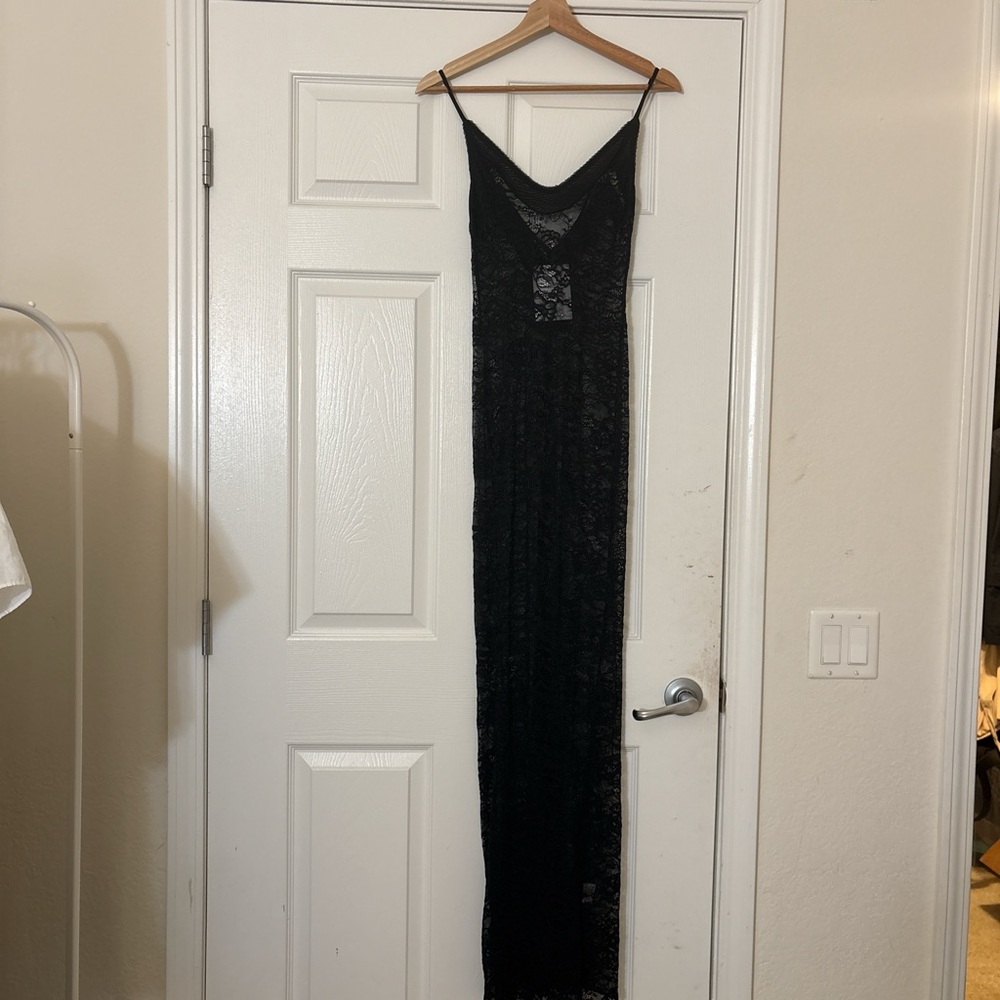 Princess Polly Dynamo Sheer Lace Maxi Dress black